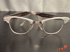 Vintage AIRCRAFT 12k GF 22 mm Browline Eyeglasses W/ Rhinestone Name Engraved