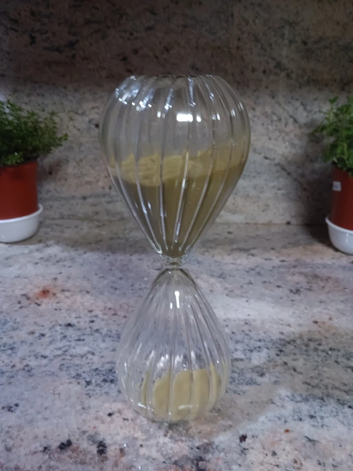 Reloj de arena soplado a mano temporizador topo 1 hora 10"  Foto 3 de 4