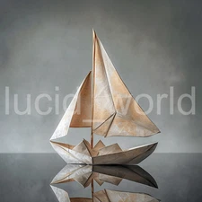 Origami Sailboat Digital Image Download Art Photo Print Wall Decor Wallpaper PNG