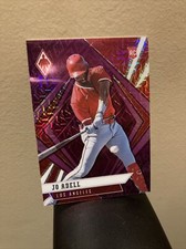 2021 panini chronicles phoenix purple mojo prizm 23/99 jo adell rookie card #7