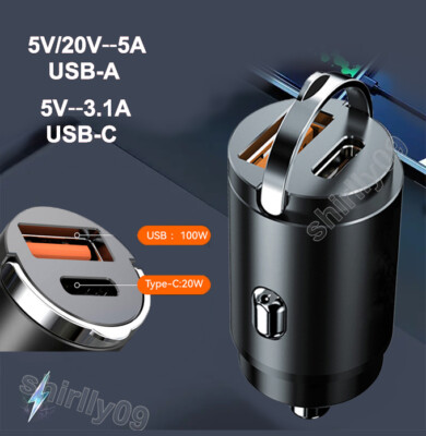 100W 5A Schnellladegerät Autoladegerät Dual Port PD 30W 3,1A USB-C Adapter
