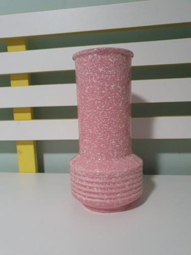 pink japanese vase pink speckled 20.5cm tall