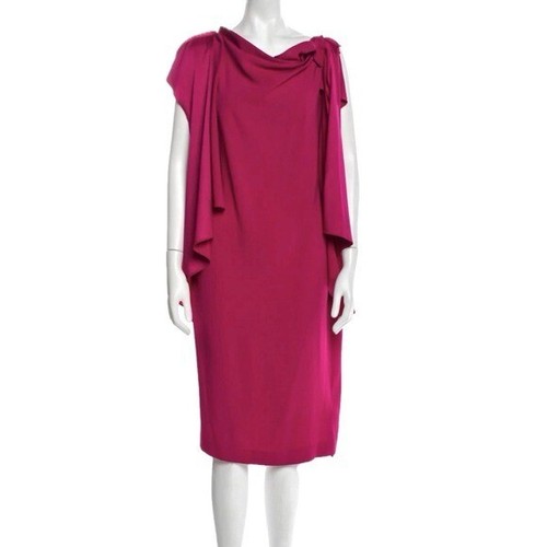 ESCADA Magenta Red Pink Draped “Jackie O” Dress, Women’s US Size 10/12 (EU 46)