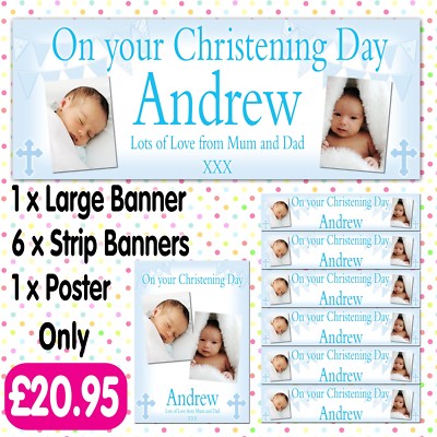 Personalised Holy Communion photo banner Banners for baptisms christenings