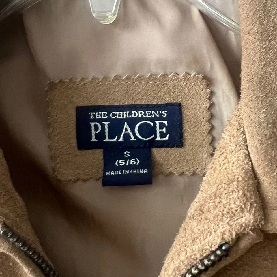 Chaqueta con cremallera de cuero gamuza para niños talla S 5/6. Foto 2 de 4