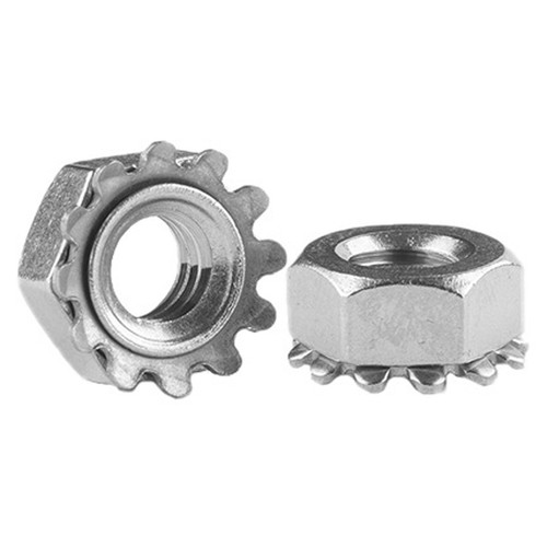 Bulk Qty 2,000 - M6 K Lock Nuts Ext Tooth Washer Metric DIN 934K Stainless Steel - 第 1/4 張圖片