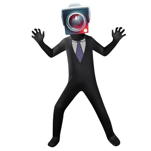 Skibidi Toilet Cosplay Bodysuit Costume Speakerman Cameraman Jumpsuit unisex - Picture 15 of 20