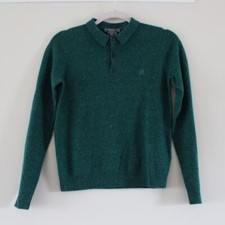 NWT Bonpoint Cashmere Long Sleeve Polo Knit Shirt Sweater Green 12