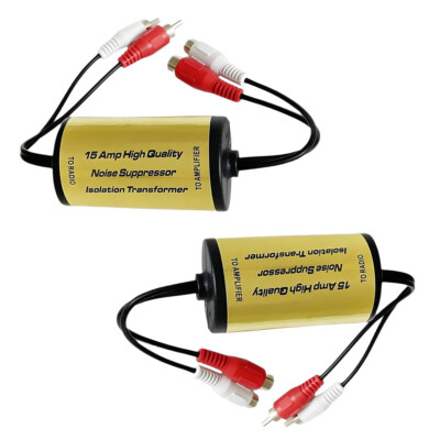 2Pcs RCA Audio Noise Filter Suppressor Ground Loop Isolator For Car AMP Stereo