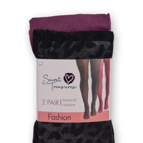 Secret Treasures Mujer TALLA S Opaco Leopardo Apretado, 2 Pares MODA NUEVO - Imagen 10 de 12