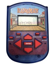 1995 HANGMAN Electronic Handheld Video Game MB Blue Transparent Case Works