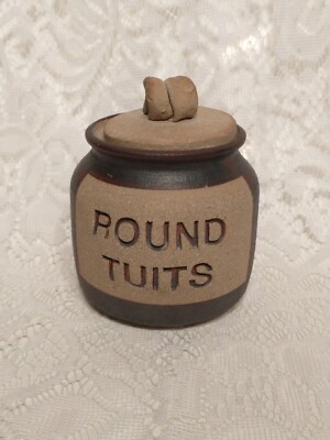Pottery Round Tuits Fund Jar Bank Change Money Savings Trinkets Container tblvl1