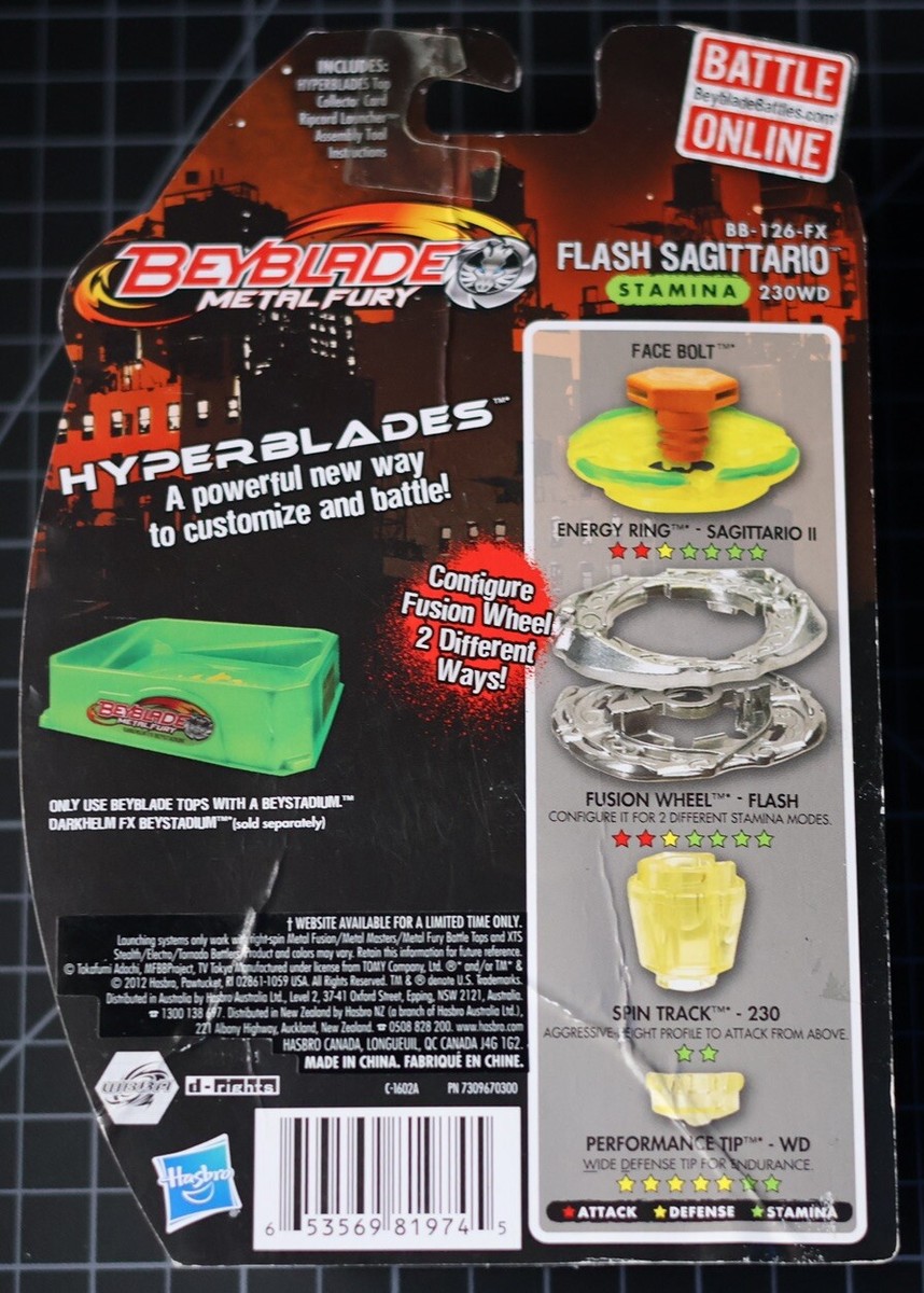 Flash Sagittario 230 WD Beyblade Metal Fury Hyperblades Hasbro #1