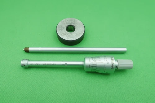 Mitutoyo 368-202 .35-.425" Holtest Bore Micrometer with Extension & Setting Ring