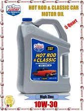 Lucas Oil SAE 10W-30 Hot Rod & Classic Car Motor Oil High Zinc 5 Quarts 10679