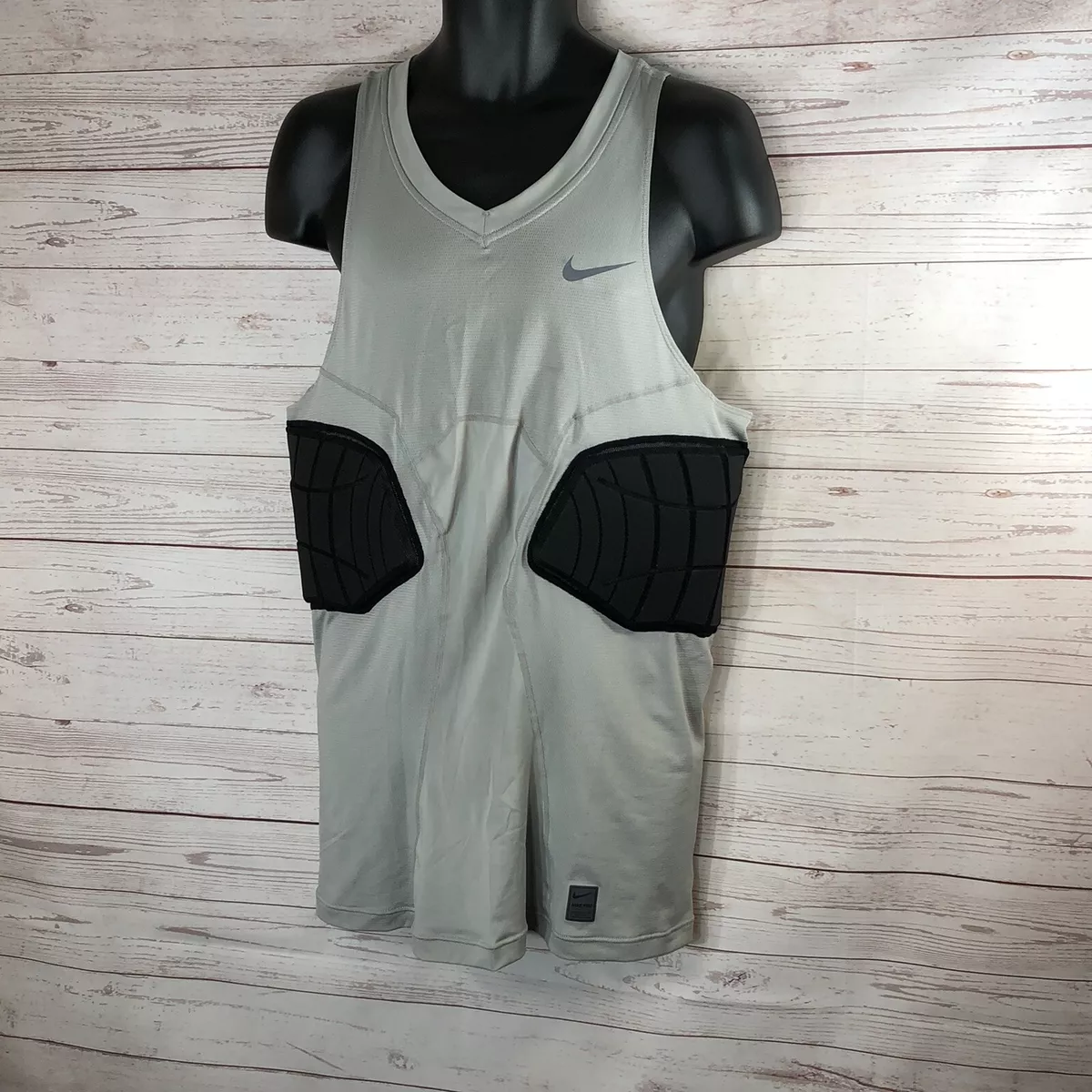 NIKE PRO COMBAT HYPERSTRONG Mens 3XL PADDED BASKETBALL SHIRT TANK  GRAY/BLACK New