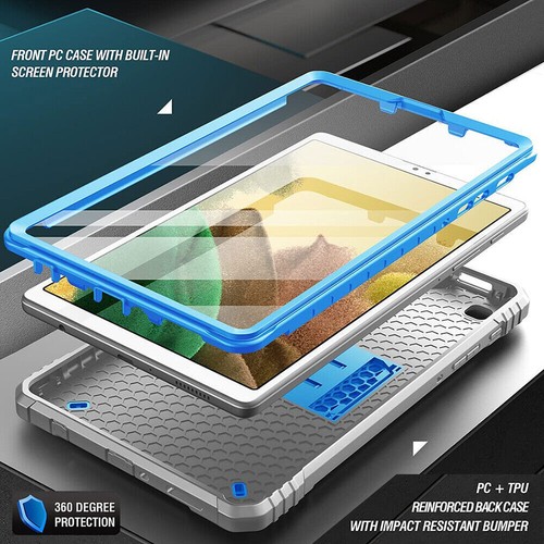 Tablet Case For Galaxy Tab A7 Lite (2021) Shockproof Dual Layer Cover Blue/Gray - Picture 5 of 7