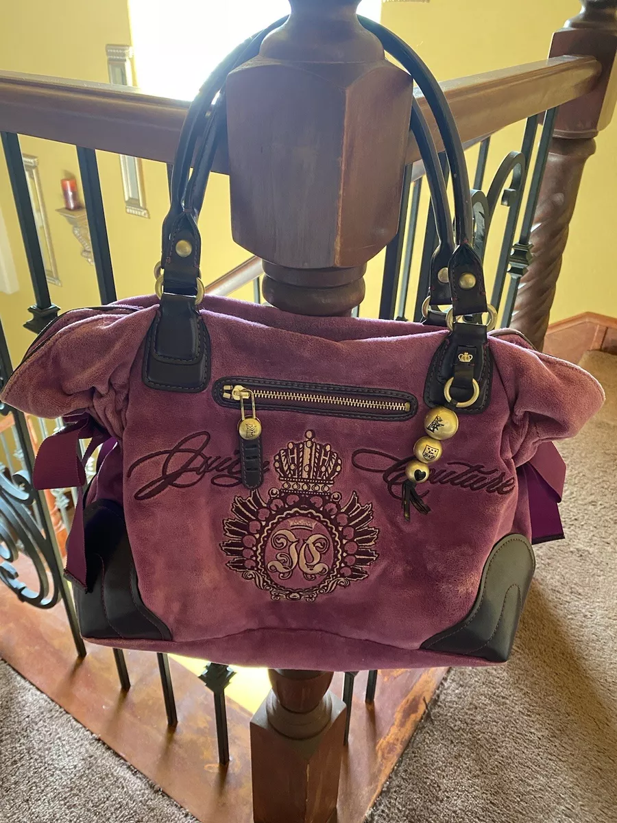 Vintage Juicy Couture Purple Velour Tote Y2K Purse