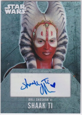STAR WARS 2016 TOPPS EVOLUTION ORLI SHOSHAN AS SHAAK TI AUTOGRAPH