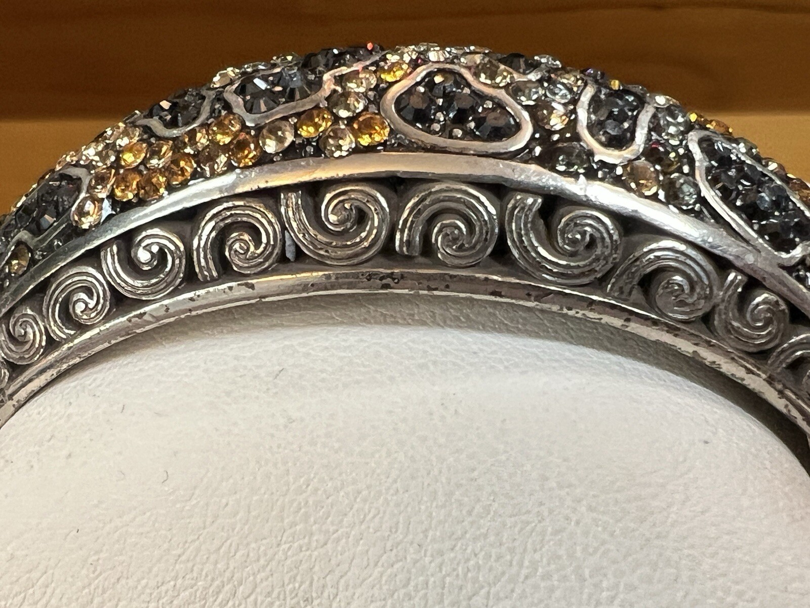 Brighton Rhinestone Leopard Pattern Wide Hinged B… - image 9