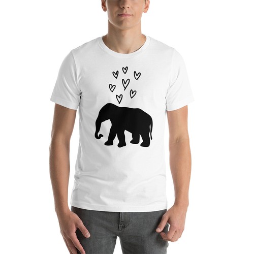 Elephant Love T-Shirt Tee Kurzarm Unisex T-Shirt - Bild 2 von 9