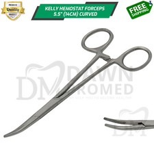 Kelly Hemostat Forceps 5.5" Curved Fishing Plier Locking Clamps German Grade