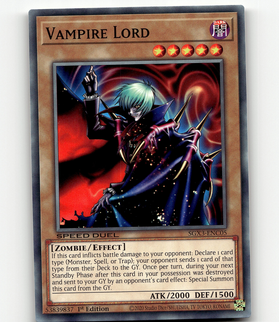 Yugioh Vampire Lord Speed Duel GX: Duelists of Shadows | eBay