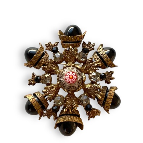 RARE Vintage Juliana Brooch D&E DeLizza & Elster Moroccan Matrix XL size black