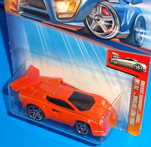 Hot Wheels 2004 First Editions #79 'Tooned Lamborghini Countach Orange w/ PR5s - Picture 2 of 2