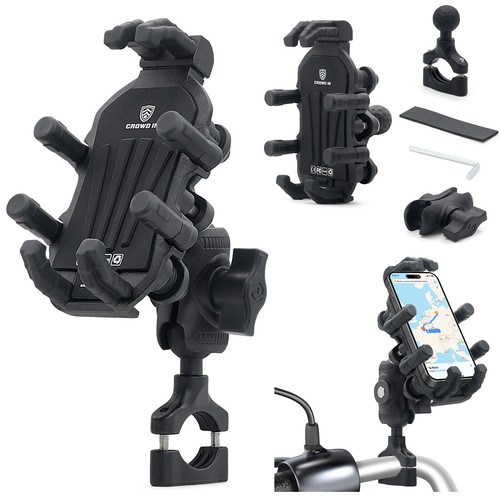 Motorcycle Bicycle Phone 360 ° Bracket Handlebar Mount Shock Absorption Bracket - Picture 2 of 15