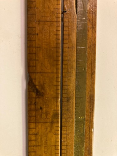 Vintage Stanley No. 36 Folding Ruler with Caliper Boxwood Brass rough condition - Picture 8 of 8