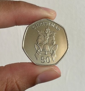 Moneda de Navidad de 50 peniques Gibraltar A06: 2012 de una bolsa sellada