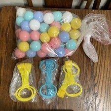 Baby Playpen Play Yard Accessories Pull-up Assist Rings and 50 Pastel Balls