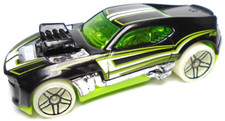 2015 HOT WHEELS TWINDUCTION BLACK 1:64 DIECAST 2 5/8" CAR W/ GREEN & WHITE