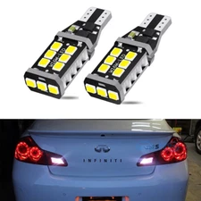 2X White LED Reverse / Back Up Lights For Infiniti G37 2008-2013 2010 2011 2012