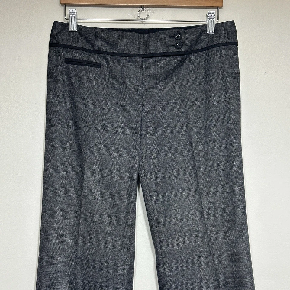 Calça social Classiques Entier xadrez feminina 8 cinza preta reta escritório clássica - Imagem 2 de 4