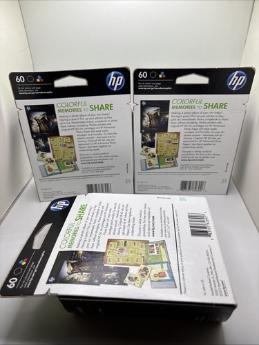 Genuine HP 60 Black & Tri-Color Ink Cartridge Combo Pack x3 Expired 2015 - Picture 2 of 3