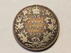 1909 Canada Quarter Silver 1/4 Dollar Canadian Coin King Edward VII 25 Cents