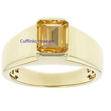 Natural Citrine Gemstone with 925 Sterling Silver Gold Plated Ring C798