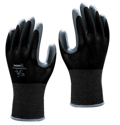 1 Paar SHOWA 370 Montage Griff Nitril Handfläche weiße handschuhe 7//M