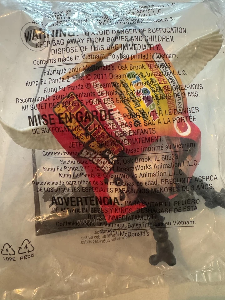 McDonald's Happy Meal игрушка 2011 кунг-фу панда 2 крана крылья кружения #8 новый - Изображение 2 из 2