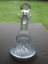 Stunning  Irish  Tyrone  Crystal  Conical Decanter   - Ex Cond