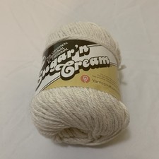 Sugar'n Cream Yarn - Solids Super Size 4oz, 200 Yds, Lily Cotton COLOR ECRU