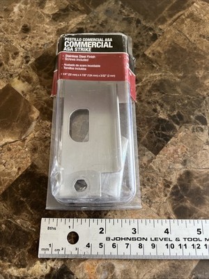 ASA Commercial Steel Strike Plates, 4-7/8  x 1-1/4  Stainless Steel
