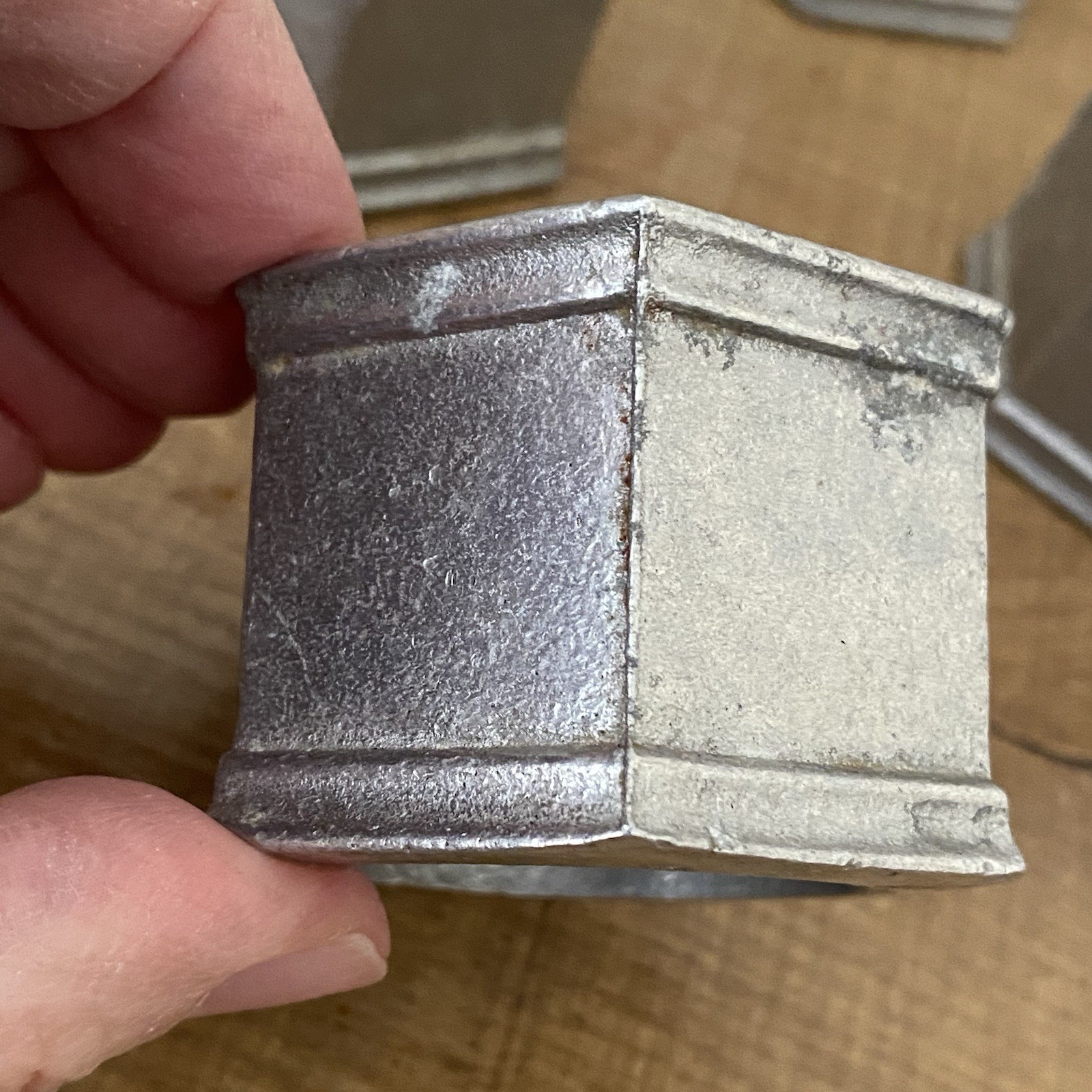 Vtg Wilton Armetale Pewter Hexagon Bolt Shaped Napkin Rings Columbia PA Set of 4 thumbnail 6