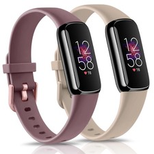 2 Pack Bands for Fitbit Luxe Bands Women Men, Soft Silicone Wristband Replace...