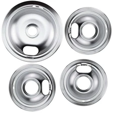 Range Kleen Chrome Drip Pan Set for Electric Stoves 4-Pack