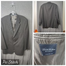 VTG Brooks Brothers Blazer Mens 40R Black Pinstripe Brooksease Made In USA