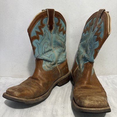 ARIAT Women's Blue Western Boot Size 9.5B  Leather WORN