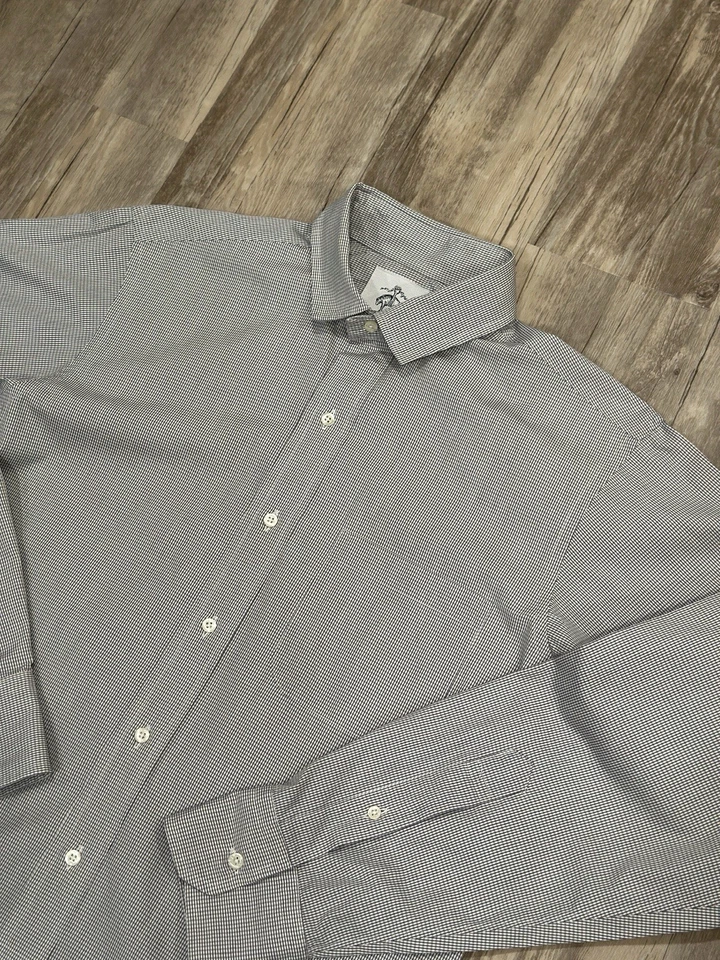 Brooks Brothers Black Fleece Button Down Shirt Mens Sz BB3 Black White - Image 3 of 4